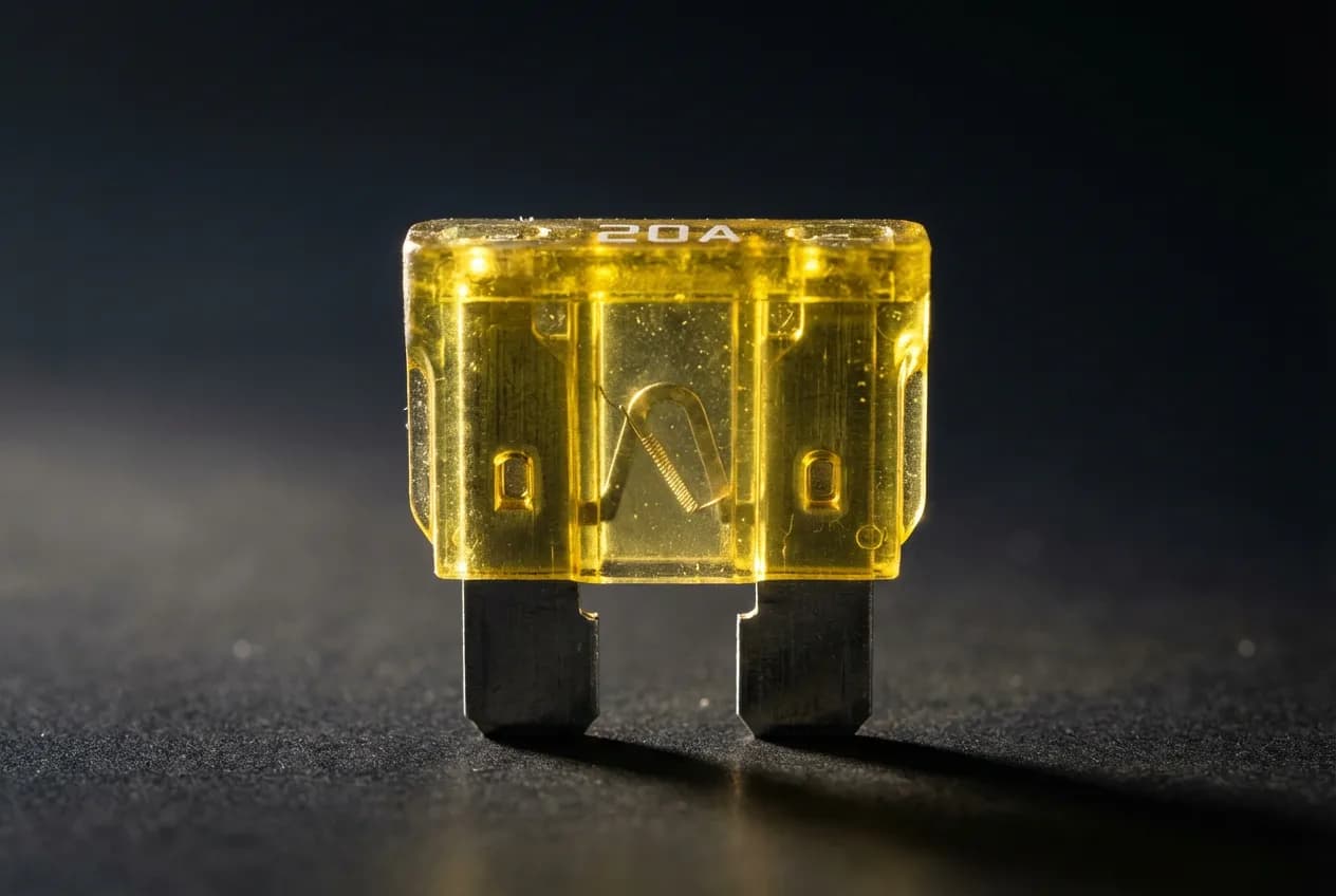 Fusible Anti-Démarrage Peugeot : Le Guide pour le Désactiver Gros plan macro d'un fusible automobile, symbole du composant clé de l'antidémarrage Peugeot.