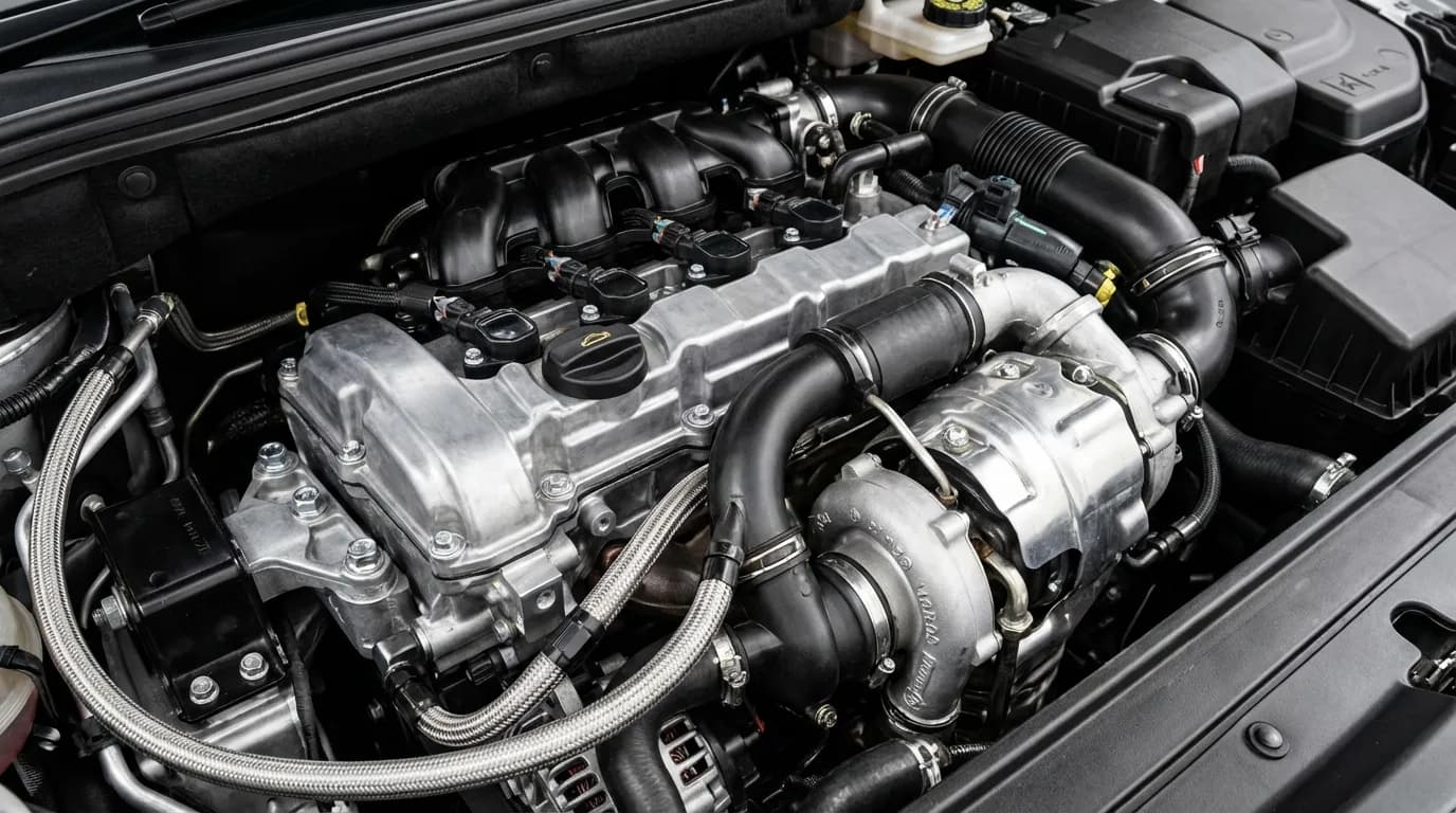 Fiabilité du Moteur 2.0 HDI 138cv Vue détaillée du moteur 2.0 HDI 138cv d'un Citroën C4 Picasso, mettant en évidence sa conception mécanique pour un article sur la fiabilité.