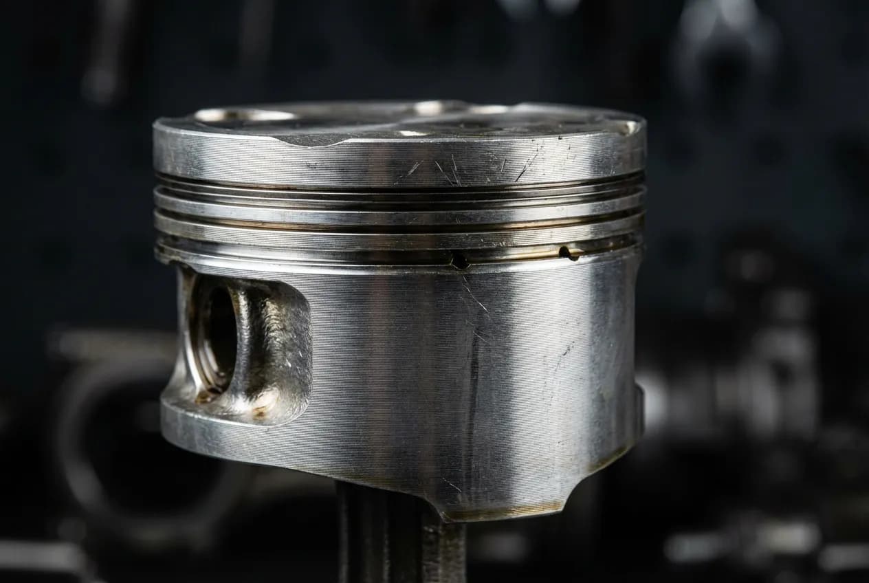 VTi PureTech : Comparatif Fiabilité et Problèmes Moteur Gros plan artistique sur un piston de moteur automobile symbolisant la mécanique