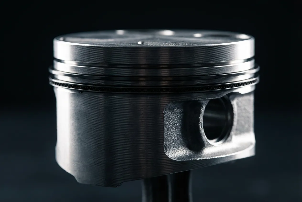 Gros plan sur un piston de course large diamètre pour moteur super carré